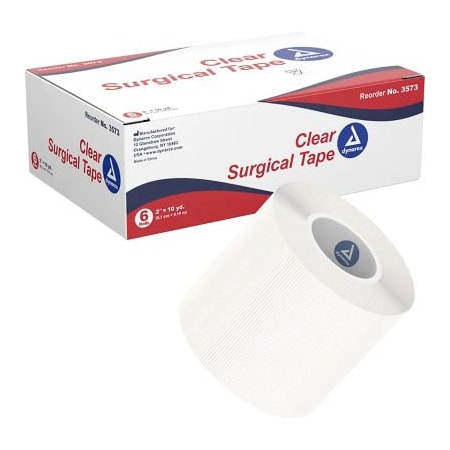 Dynarex Dynarex Transparent Surgical Tape, 2inW x 10 yards, Pack of 72 3573